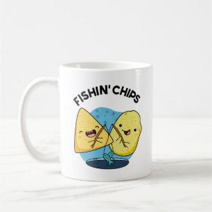 Fishin chips Funny Food Pun  Coffee Mug