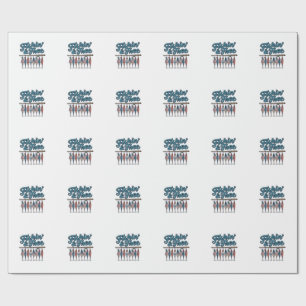 Fishin’ & Free Patriotic Fishing Lure Vintage Wrapping Paper