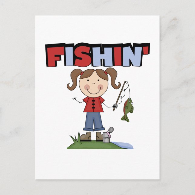 Fishin' Girl T-shirts and Gifts Postcard (Front)