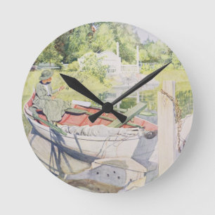 Fishing, 1909 round clock
