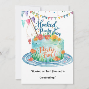 Fishing 1st Birthday for Little Anglers Party  Invitation