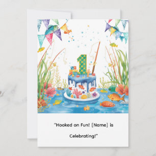 Fishing 1st Birthday for Little Anglers Party  Invitation