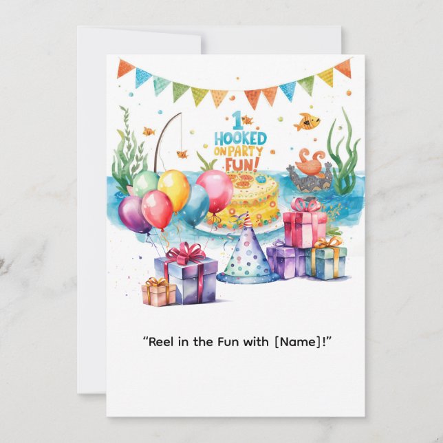 Fishing 1st Birthday for Little Anglers Party  Invitation (Front)