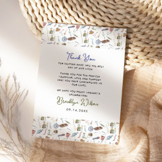 Fishing 1st Birthday Gift Tags | O-Fish-Ally One Thank You Card