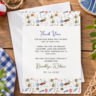Fishing 1st Birthday Gift Tags O-Fish-Ally One Thank You Card