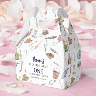 Fishing 1st Birthday O-Fish-Ally One party Favour Box