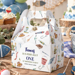 Fishing 1st Birthday O-Fish-Ally One party Favour Box