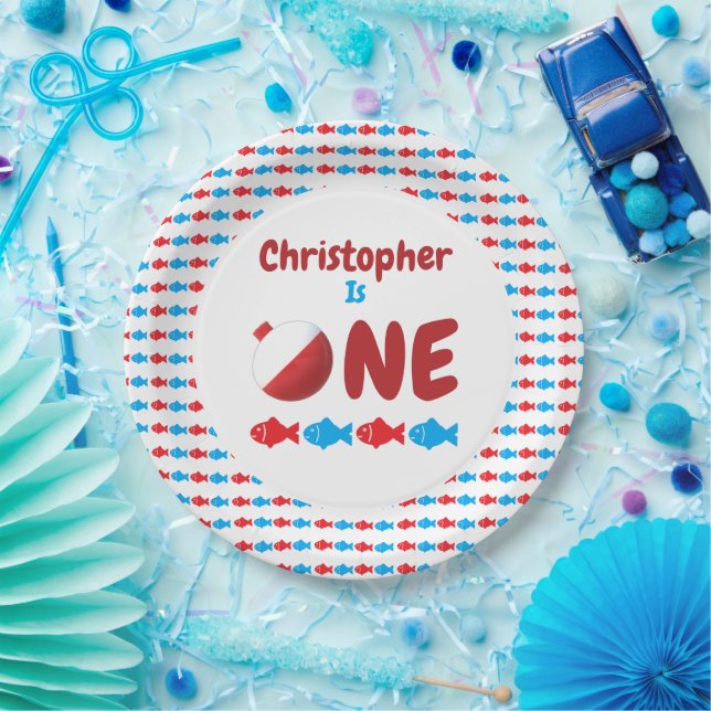 Fishing 1st Birthday Paper Plate (Party)