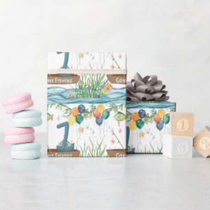 Fishing 1st Birthday Wrapping Paper