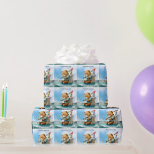 Fishing 1st Birthday  Wrapping Paper