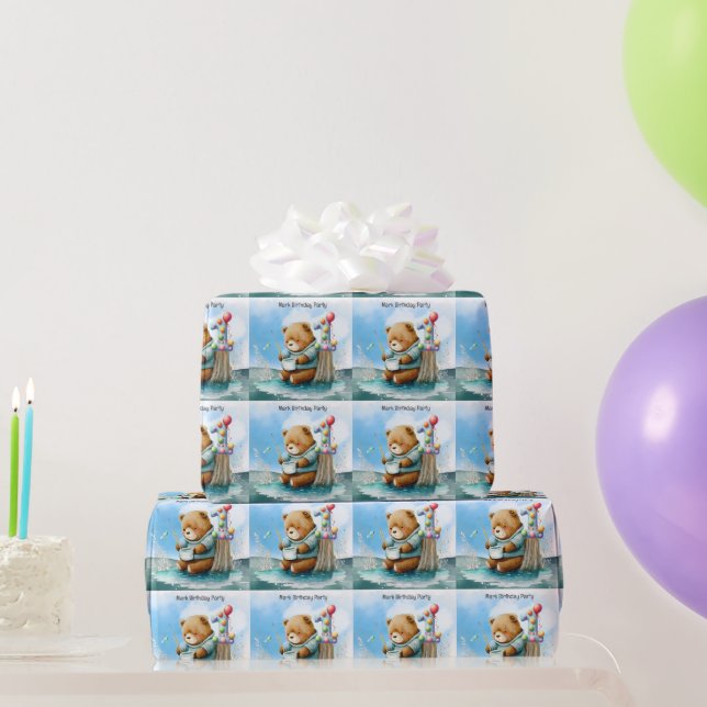 Fishing 1st Birthday  Wrapping Paper (Party Gifts)