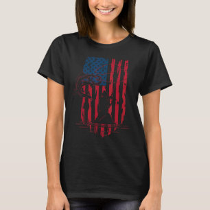 Fishing 4th Of July American Flag Patriotic Fisher T-Shirt
