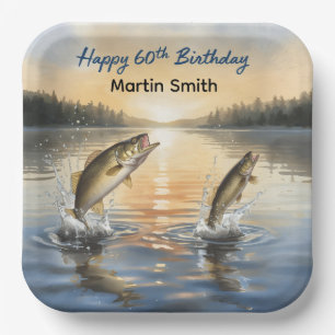 Fishing 60th birthday 60th birthday  paper plate