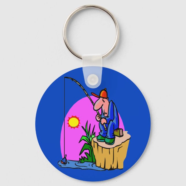 Fishing, add name or text keychain (Front)