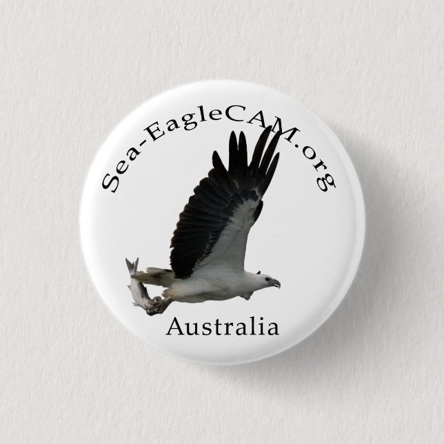 Fishing Adult Sea-Eagle Button (Front)