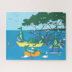 Fishing Alligators 16x20 Jigsaw Puzzle