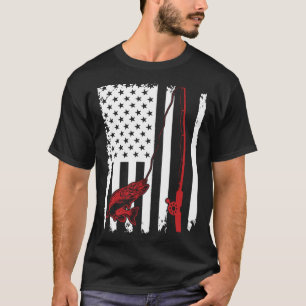 Fishing American Flag Bass Fishing T-Shirt