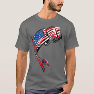 Fishing American Flag Fisherman Patriotic Day 4th T-Shirt