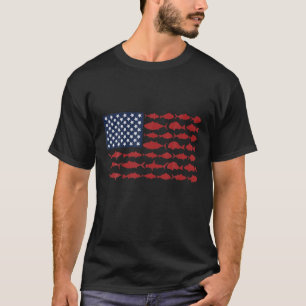 Fishing American Flag Fisherman Patriotic Day 4Th T-Shirt