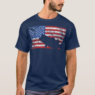Fishing American Flag , USA Fish Fathers Day Gift  T-Shirt