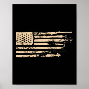 Fishing American Flag Usa Vintage Fishing Fisherma Poster