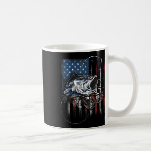 Fishing American Flag Vintage Usa B Fisherman Gift Coffee Mug