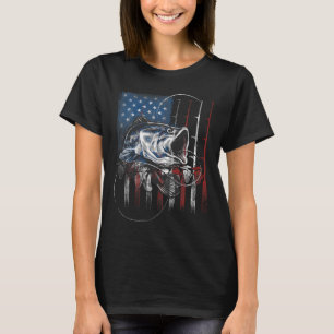 Fishing American Flag Vintage Usa B Fisherman Gift T-Shirt