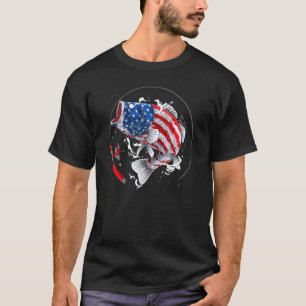 Fishing American Flag Vintage Usa Bass Fisherman 1 T-Shirt