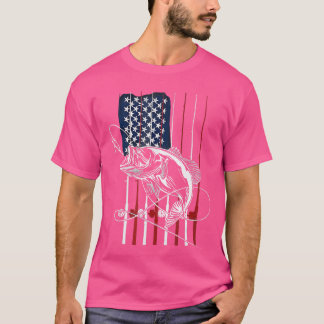 Fishing American Flag Vintage USA Bass Fisherman g T-Shirt