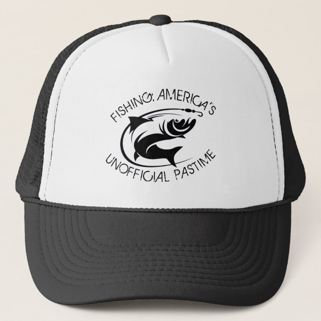 Fishing" America's Unofficial Pastime  Trucker Hat (Front)