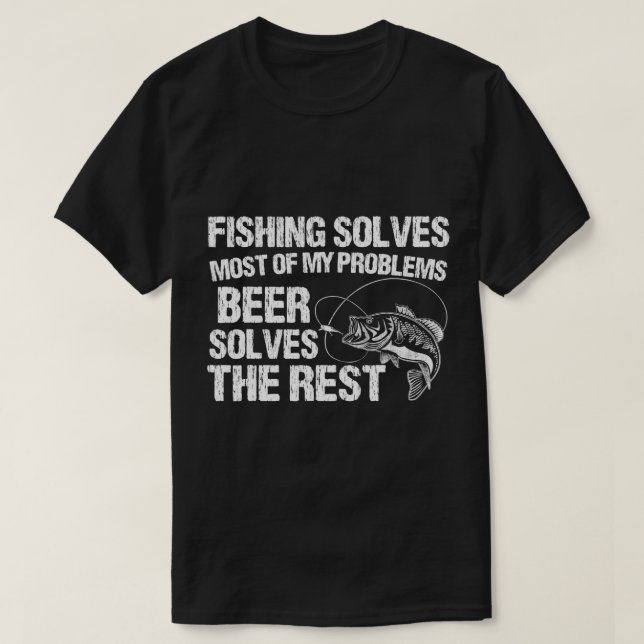 Fishing And Beer Funny Fisherman Father's Day Gift T-Shirt (Design Front)