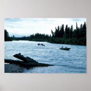 Fishing and Boating on the Kenai River Poster