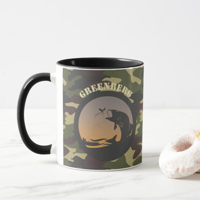 Fishing and Camo Mug (With Donut)
