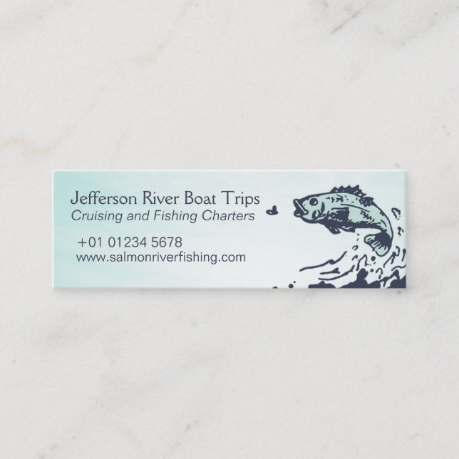 Fishing and crusing admit one skinny business card (Front)