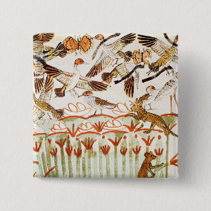 Fishing and fowling in the marshes 15 cm square badge