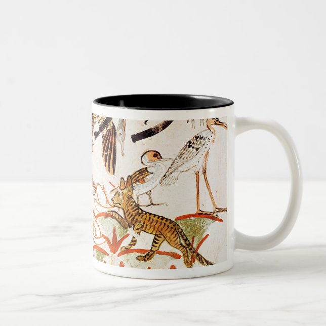 Fishing and fowling in the marshes Two-Tone coffee mug (Right)