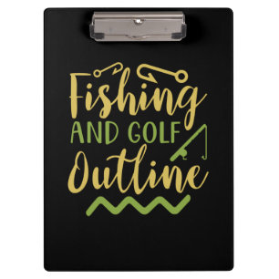 Fishing And Golf Outline Clipboard