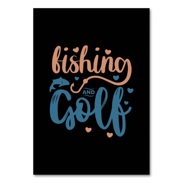 Fishing And Golf Table Number (Front)
