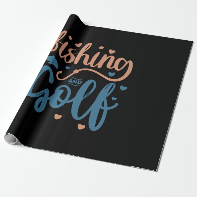 Fishing And Golf Wrapping Paper (Unrolled)