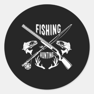 Fishing And Hunting Funny Father's Day Gift Classic Round Sticker