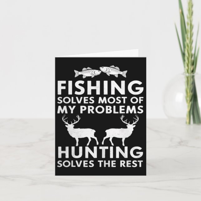 Fishing And Hunting Gifts Fathers Day Humour Hunte Card (Front)