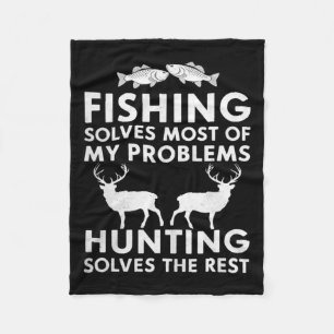 Fishing And Hunting Gifts Fathers Day Humour Hunte Fleece Blanket