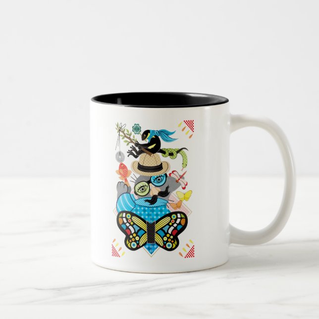 Fishing and Nose Glasses (Remake) Two-Tone Coffee Mug (Right)