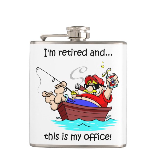 fishing and retirement hip flask (Front)