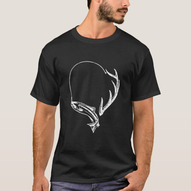 Fishing And Shed Hunter Antler Elk Deer Hunting Lo T-Shirt (Front)