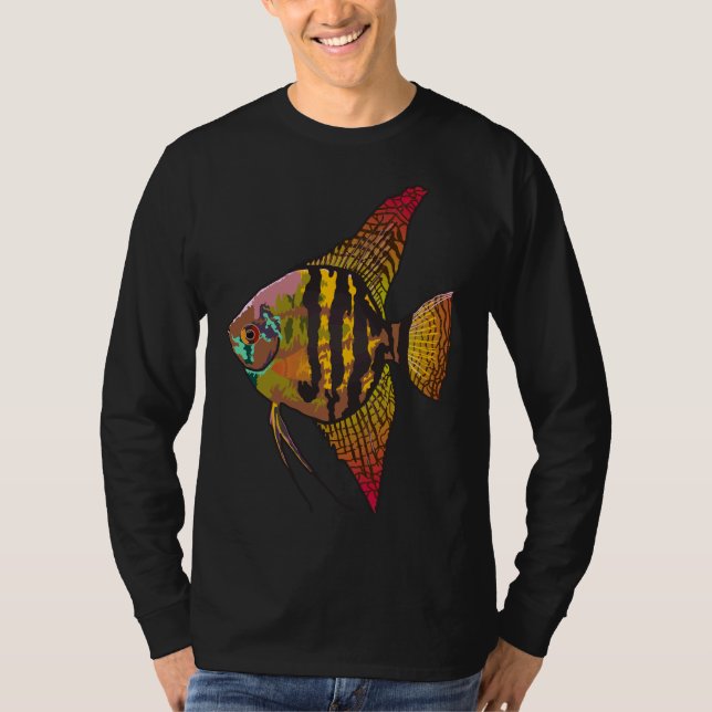 Fishing Angelfish  T-Shirt (Front)