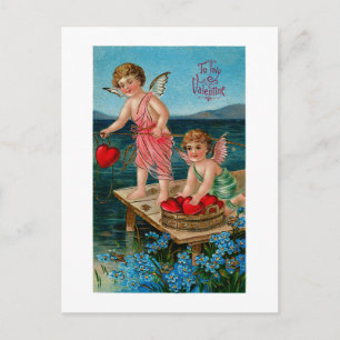 Fishing Angels Holiday Postcard