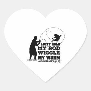 Fishing Angler Fish Heart Sticker