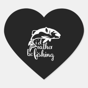 Fishing anglers angling fish    heart sticker