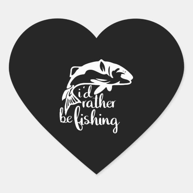 Fishing anglers angling fish    heart sticker (Front)